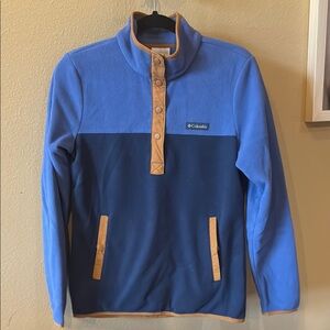Columbia Blue and Tan Fleece Pullover